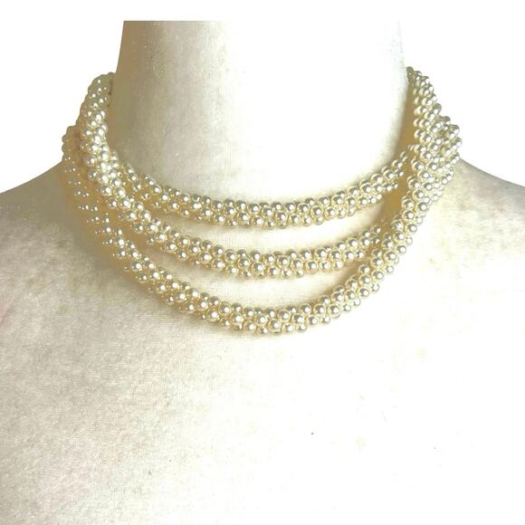 Vintage Faux Mini Pearls Rope Necklace - Picture 2 of 4